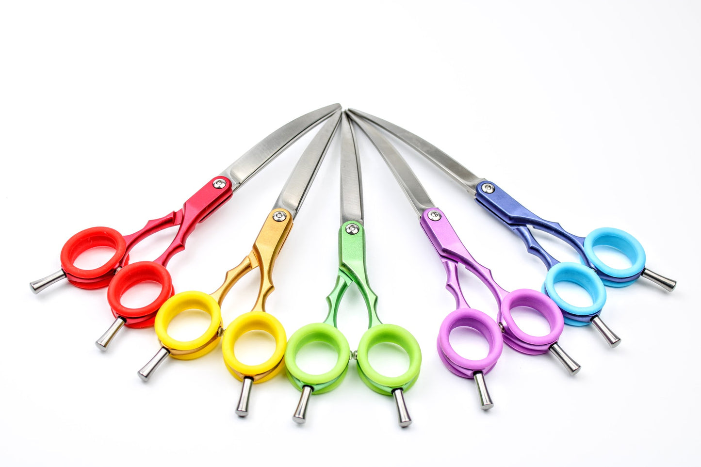 Asta, 6.5" asian fusion curved scissors(Right Hand)Aluminium Handle, 440c Steel Blades.